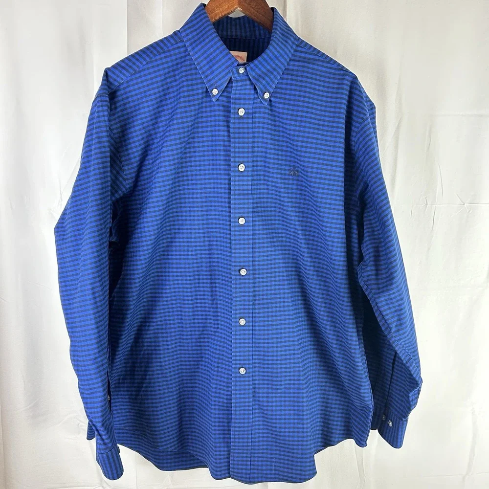 Brooks Brothers Madison Non-Iron Stretch Original Polo Shirt Gingham Men's Large